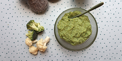 Billede af babymad - blomkålsmos med broccoli