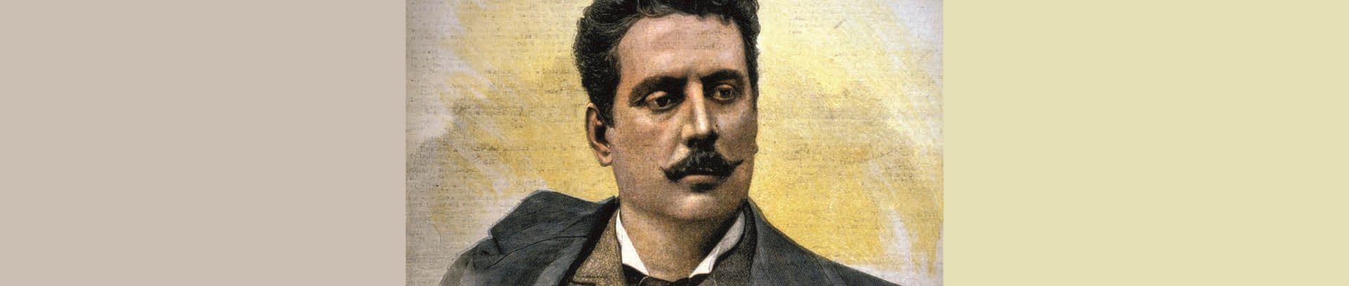 Portræt af Giacomo Puccini (1858-1924), italiensk komponist.