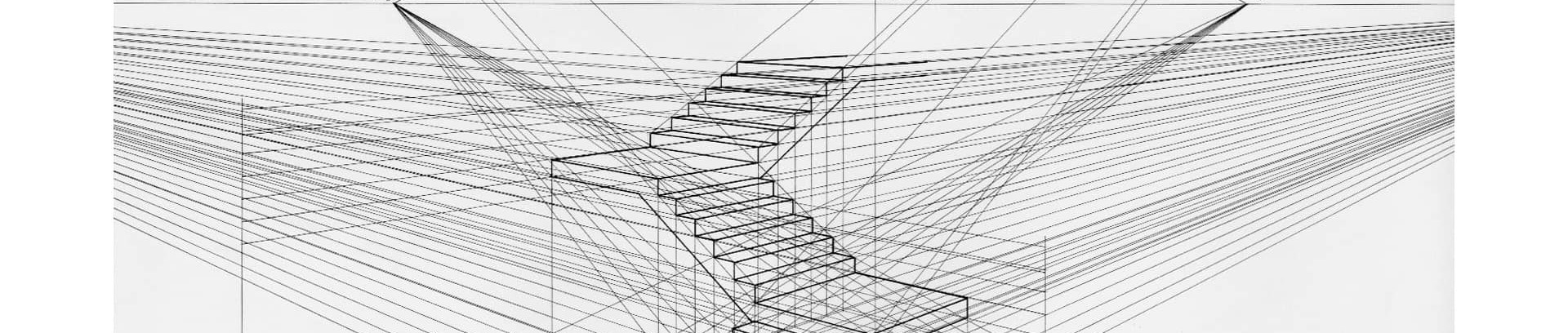 Perspektivtegning af en trappe | Tegnekursus i FOF Aarhus