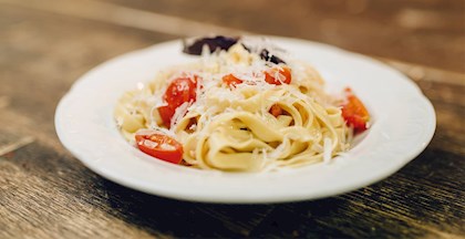 Tagliatelle - pasta med italiensk sauce. Madlavningskursus ved FOF Aarhus.