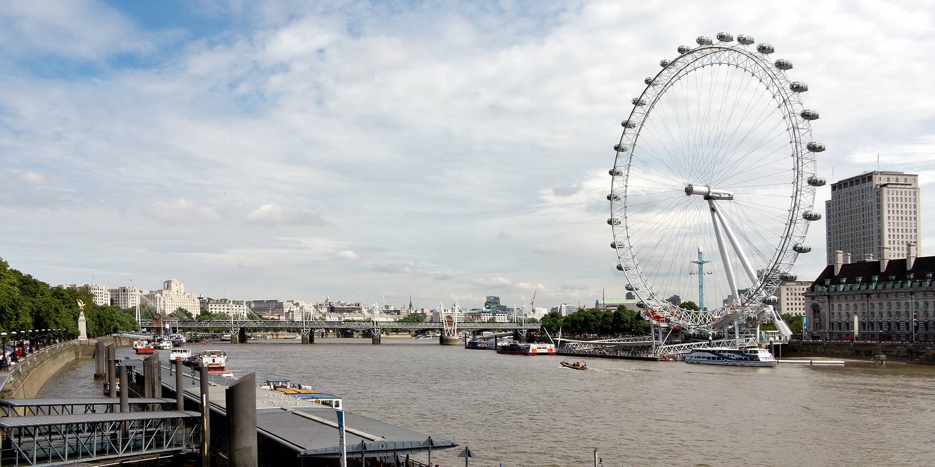 Billede af Thames og London Eye i London 