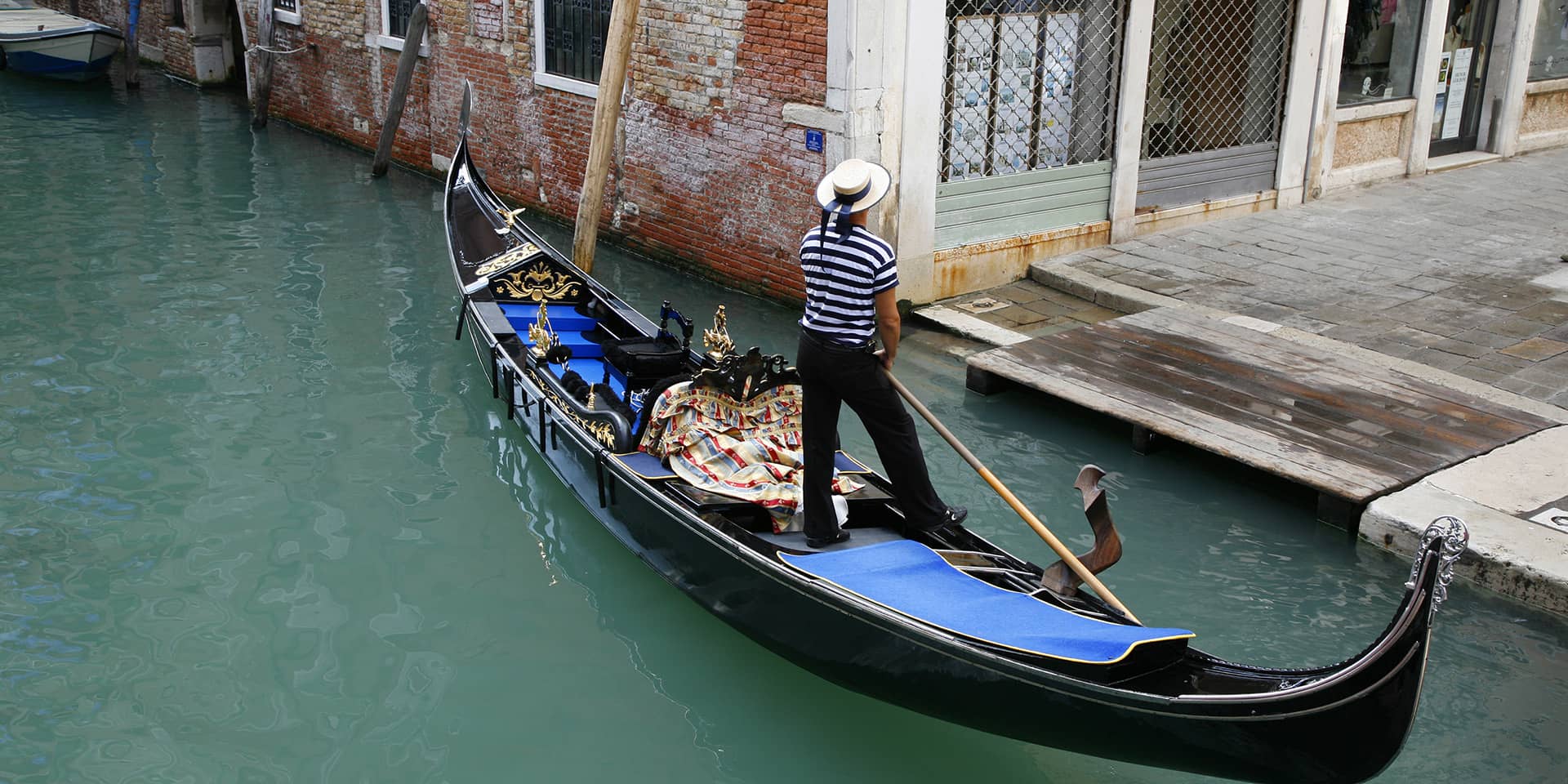 Billede af gondol i Venedig