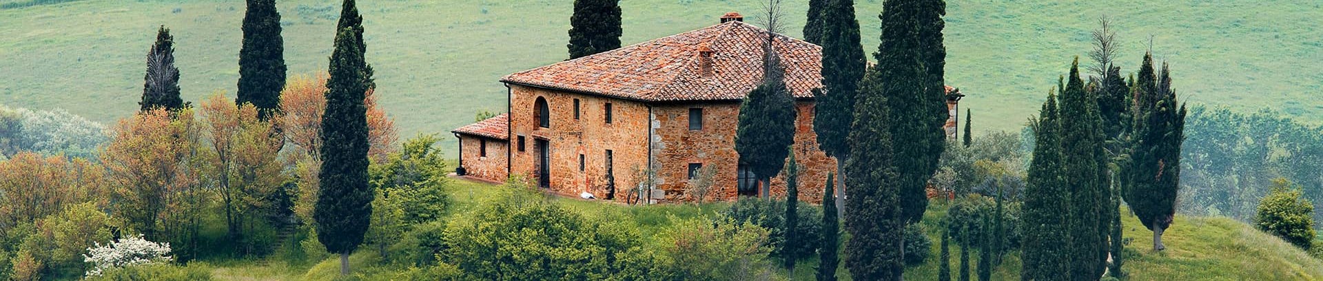 Billede af italiensk landskab i Toscana
