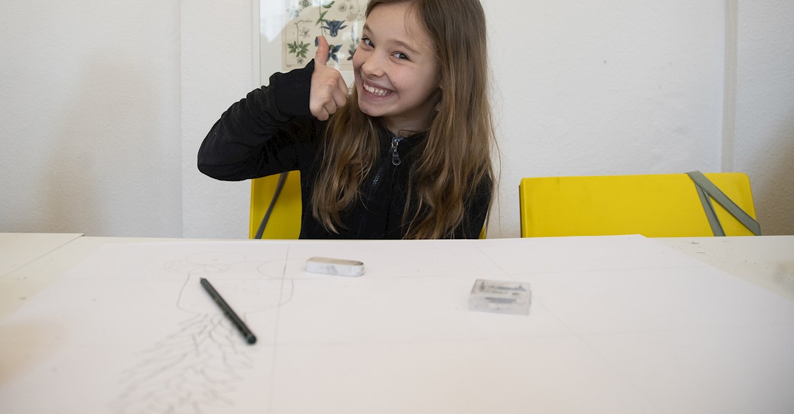 Tegning for børn og unge hos FOF København