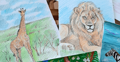 Lær at tegne savannens dyr og planter