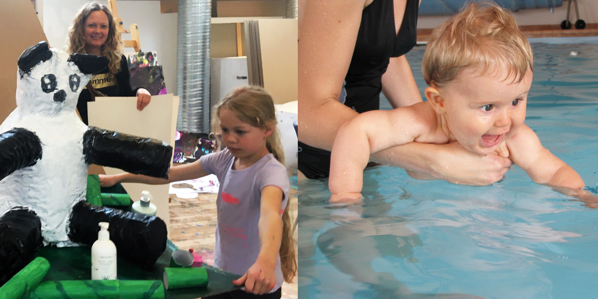 Børn og baby - babysvømning og Kunstlab, kreative kurser for børn og familie hos FOF i Randers
