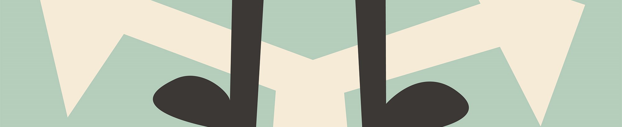 Illustration af ben, der står ved en hvis skillevej hvoraf to pile går i hver deres retning
