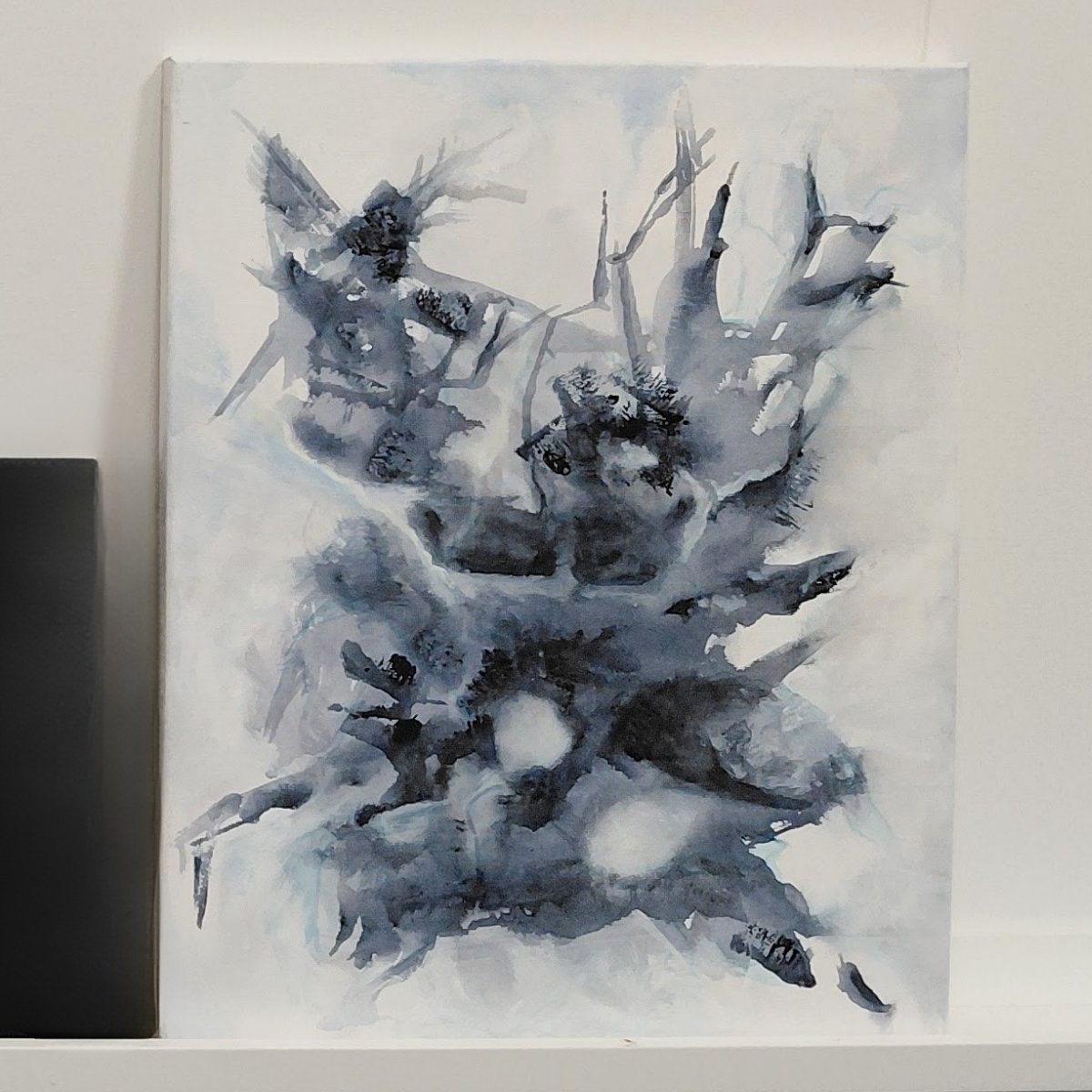 Malerier fra kurset "Maleværksted og kunstforståelse" med underviser Bente Bo i FOF Aarhus