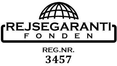 Logo til Rejsegarantifonden med FOF Sydjyllands registreringsnummer; 3457